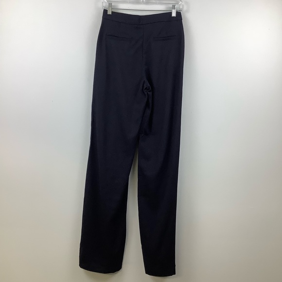 NWT Massimo Dutti Button Detail Trousers in Navy Blue - Picture 3 of 7